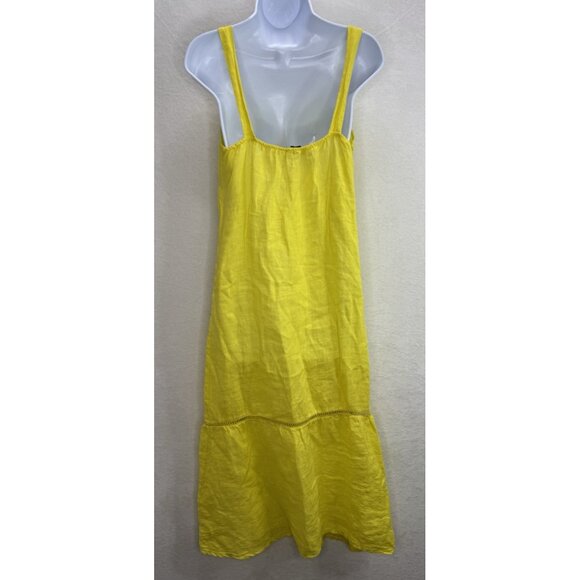 La Contessa Italy Women's Yellow Linen Dress Size Medium - Picture 7 of 7